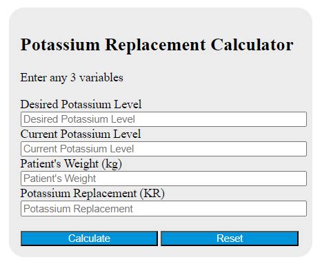 Replacement Calc .